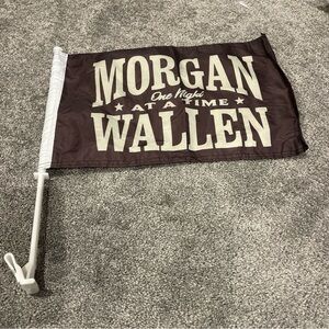 Morgan Wallen Brown Flag with White Text